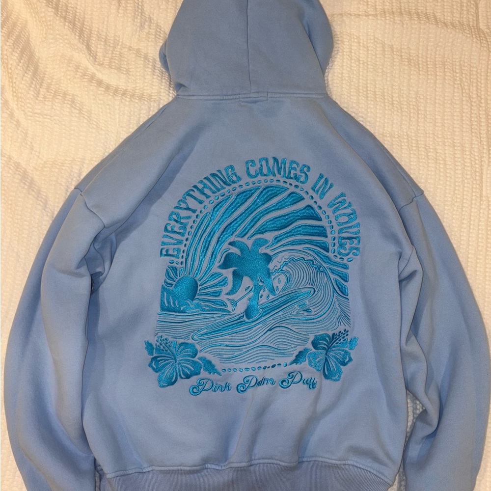 Everything Comes In Waves Hoodie-Blue